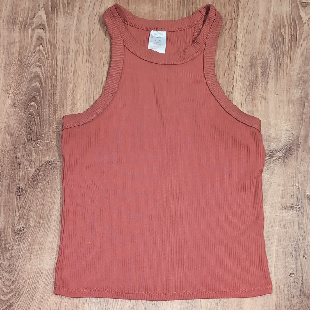 Women's Racerback Ribbed Top - Rust